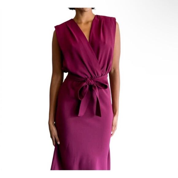 AMANDA UPRICHARD | NEW Lamarca Midi Dress in Syrah Women’s Size Medium - Picture 3 of 11